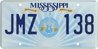 MS license plate JMZ138