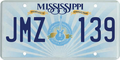 MS license plate JMZ139