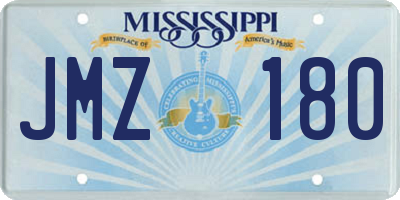 MS license plate JMZ180