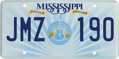 MS license plate JMZ190