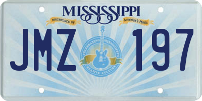 MS license plate JMZ197