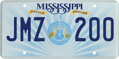 MS license plate JMZ200