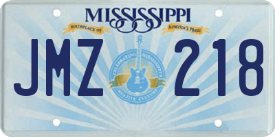 MS license plate JMZ218