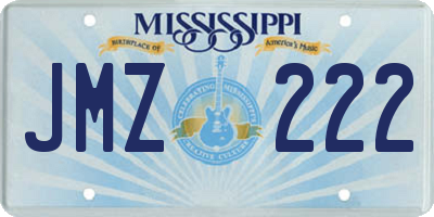 MS license plate JMZ222