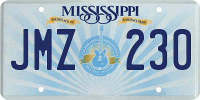 MS license plate JMZ230
