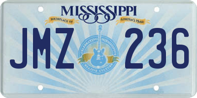 MS license plate JMZ236