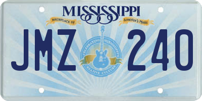MS license plate JMZ240