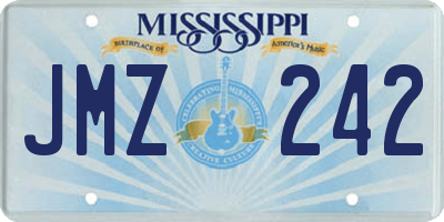MS license plate JMZ242