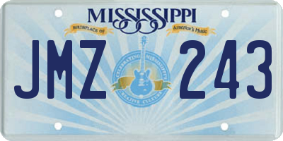 MS license plate JMZ243
