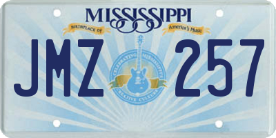 MS license plate JMZ257