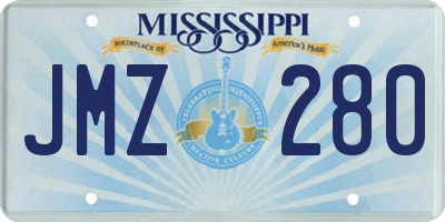 MS license plate JMZ280