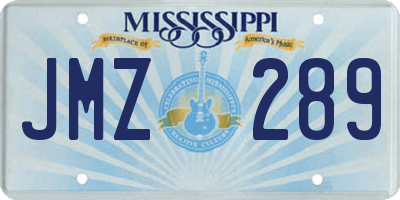 MS license plate JMZ289