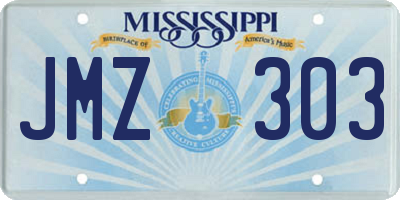 MS license plate JMZ303