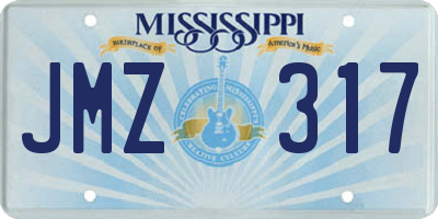 MS license plate JMZ317
