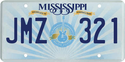 MS license plate JMZ321