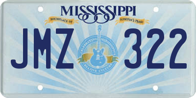 MS license plate JMZ322