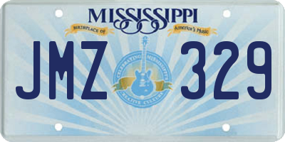 MS license plate JMZ329