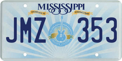 MS license plate JMZ353