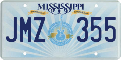 MS license plate JMZ355