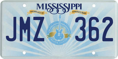 MS license plate JMZ362