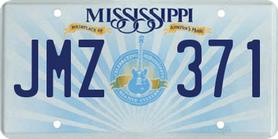 MS license plate JMZ371