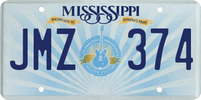 MS license plate JMZ374