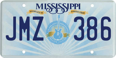 MS license plate JMZ386