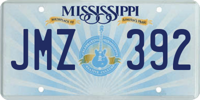MS license plate JMZ392