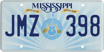 MS license plate JMZ398