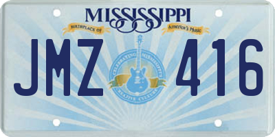 MS license plate JMZ416