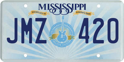 MS license plate JMZ420