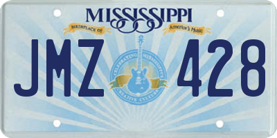 MS license plate JMZ428