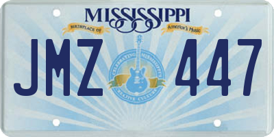 MS license plate JMZ447