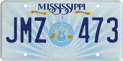 MS license plate JMZ473