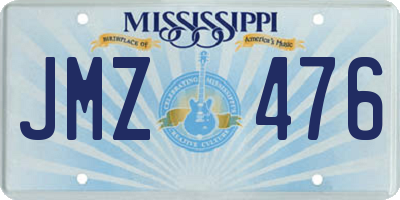 MS license plate JMZ476