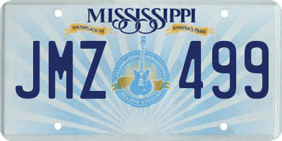 MS license plate JMZ499