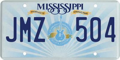 MS license plate JMZ504