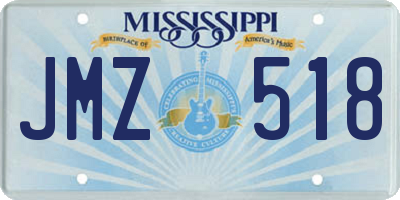 MS license plate JMZ518