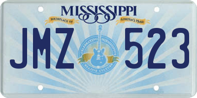 MS license plate JMZ523