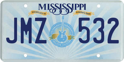 MS license plate JMZ532