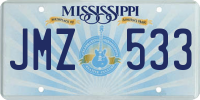 MS license plate JMZ533