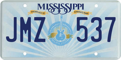 MS license plate JMZ537
