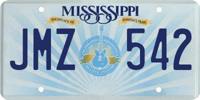 MS license plate JMZ542