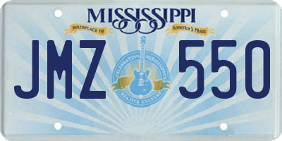 MS license plate JMZ550