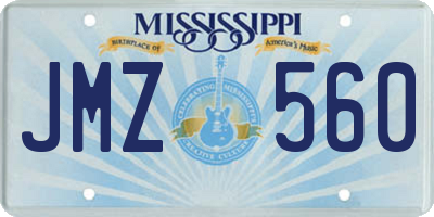 MS license plate JMZ560