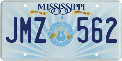 MS license plate JMZ562