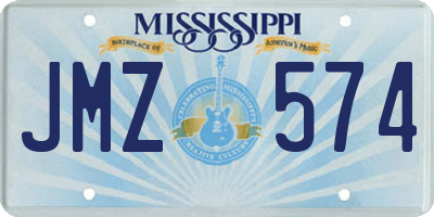 MS license plate JMZ574