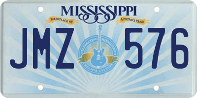 MS license plate JMZ576