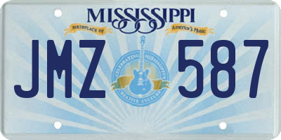 MS license plate JMZ587
