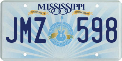 MS license plate JMZ598